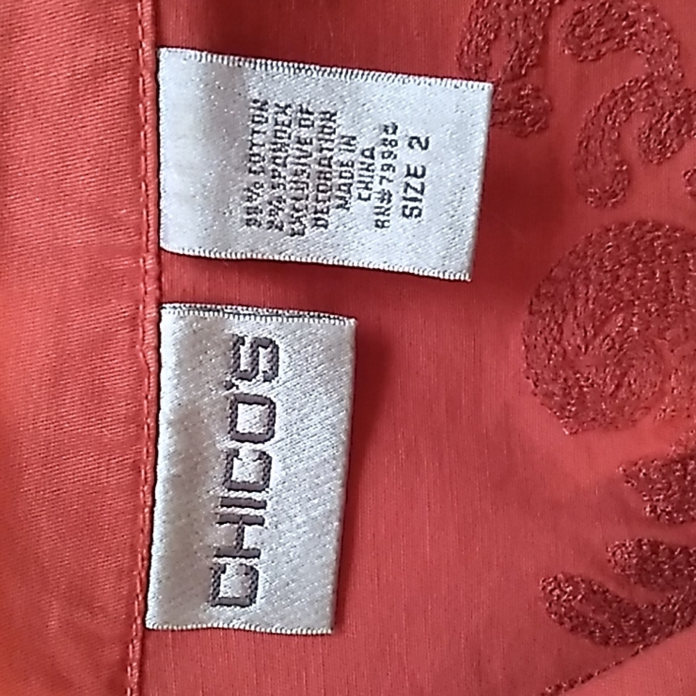 💕CHICO’S🌸
🧡PRICE REDUCED zip front Embellished Rhinestones Jacket Lg fitted🧡 - Picture 5 of 5
